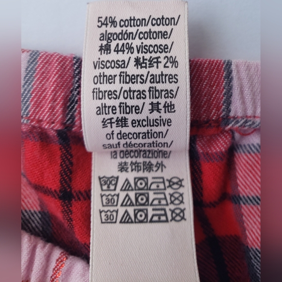 Victoria's Secret Red Shiny Threaded Plaid Fleece Pants!!! - Picture 8 of 11